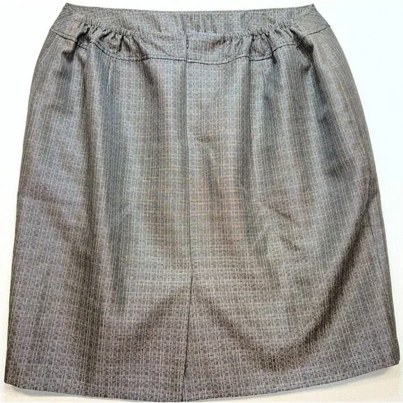 Jones Studio Women's Tweed Pencil Skirt Flat Front Size 24W Tan Back Slit Zip - Picture 2 of 11